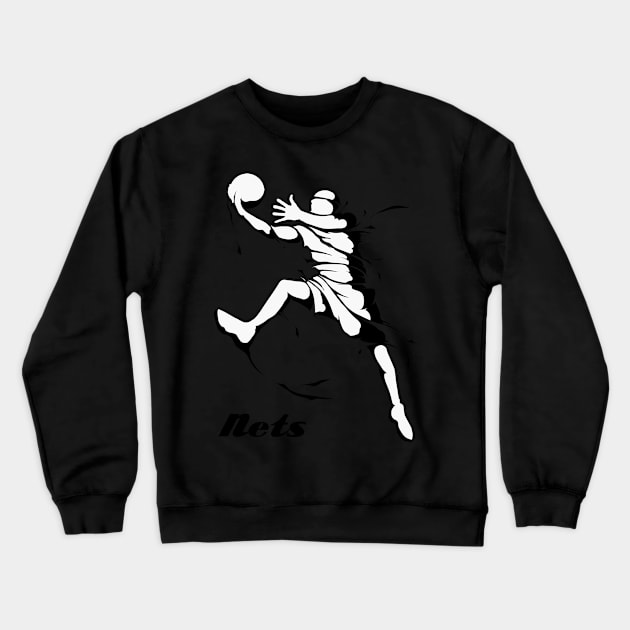 Brooklyn Nets Fans - NBA T-shirt Crewneck Sweatshirt by info@dopositive.co.uk